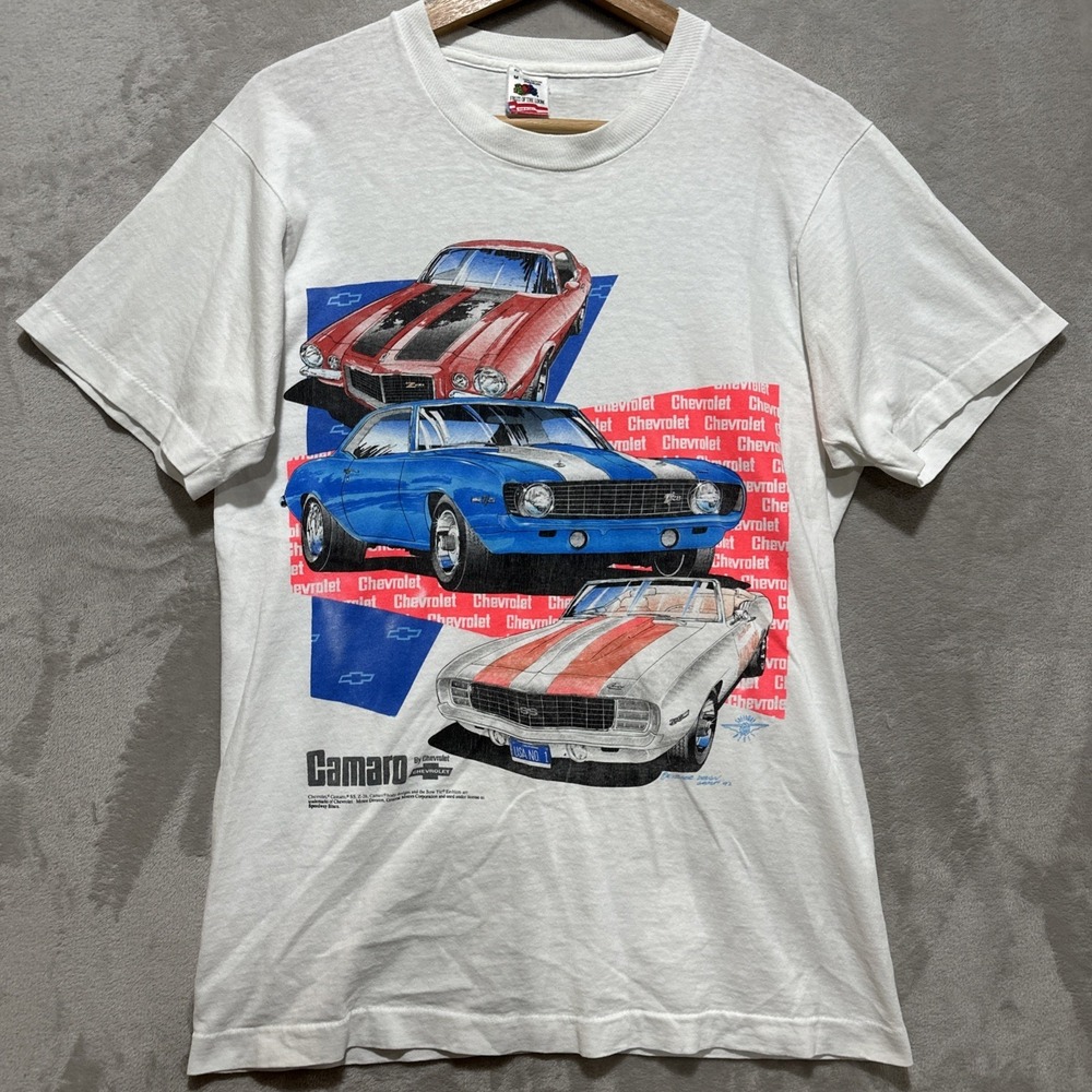 Vtg Fruit‎ Of The Loom Chevrolet Camaro Generations Graphic Tee Men's M White
